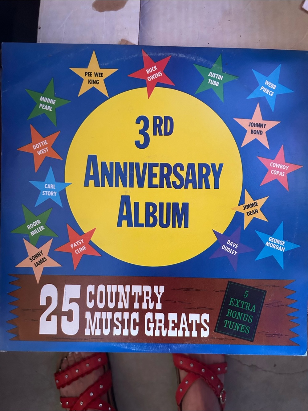 3rd Anniversary Album compilation vinyl record featuring 25 Country Music Greats